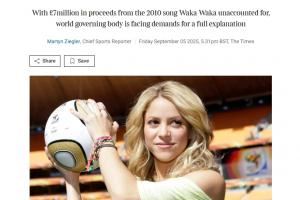 700万镑去向不明!英媒:FIFA被要求解释《Waka Waka》的版税用途